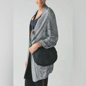 Lululemon Savasana  Wrap casual long sleeve heathered grey cardigan jacket 6